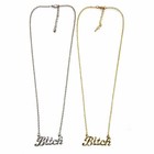 BITCH NECKLACE 1.5" Charm Pendant Gold Silver Tone Chain HIP HOP Trendy Fashion