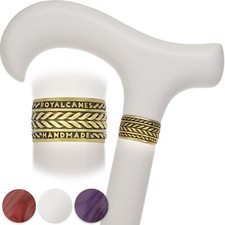 Extra Long  Super Strong White Derby Cane, Beechwood Walking Cane