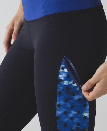 Lululemon Rain On Train On Tights Sz 6 EUC - Picture 4 of 10