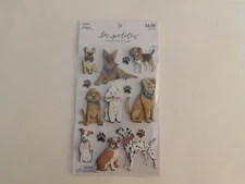 The paper studio La petites Dog  dimensional stickers 14pc
