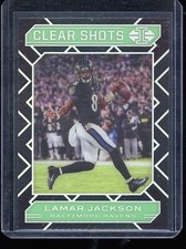 2020 PANINI ILLUSIONS LAMAR JACKSON GREEN CLEAR SHOTS #2 Baltimore Ravens