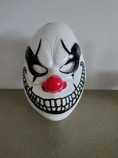 Creepy Clown Halloween Day of the Dead Mask Wide Smile Red Nose