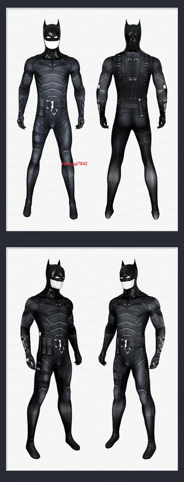 Batman 2022 Bruce Wayne Adulto Cosplay Conjunto Hombres Mono Disfraz Casco Nuevo Foto 4 de 4