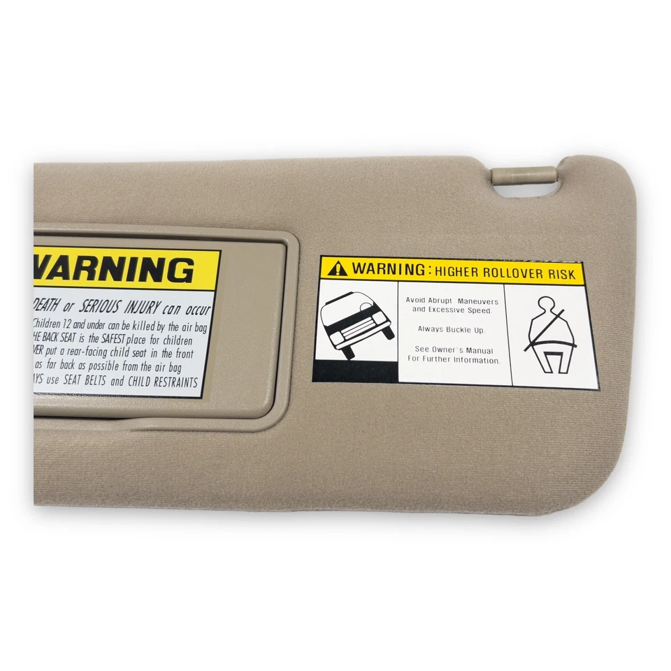 2001-2004 Hyundai Santa Fe Driver Left Side Sun Visor Lighted Tan Brown Cloth - Image 3 of 4