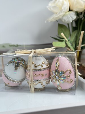 Spring Decor Luxury Easter Egg set of 3 Easter Decor Spring Decor