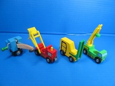 Brio lot of 4 Train front loader Crane Truck Fork Lift Mobile Crane
