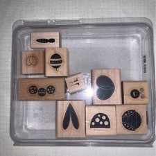 STAMPIN' UP Bug Me Stamp Wood Mount Lady Bug Art Card Floral Set 10 Scrapbooking