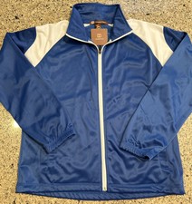 Harrison Royal Blue White Zip Front Jacket Micro-fleece Adult Small/medium Nwt