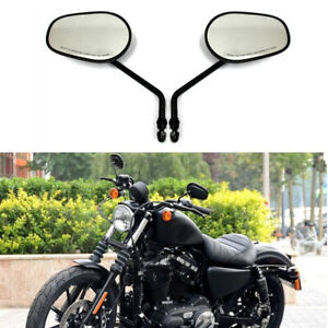 BLACK REARVIEW WIDE SIGHT MIRRORS FOR HARLEY DYNA SOFTAIL SPORTSTER XL 883 1200