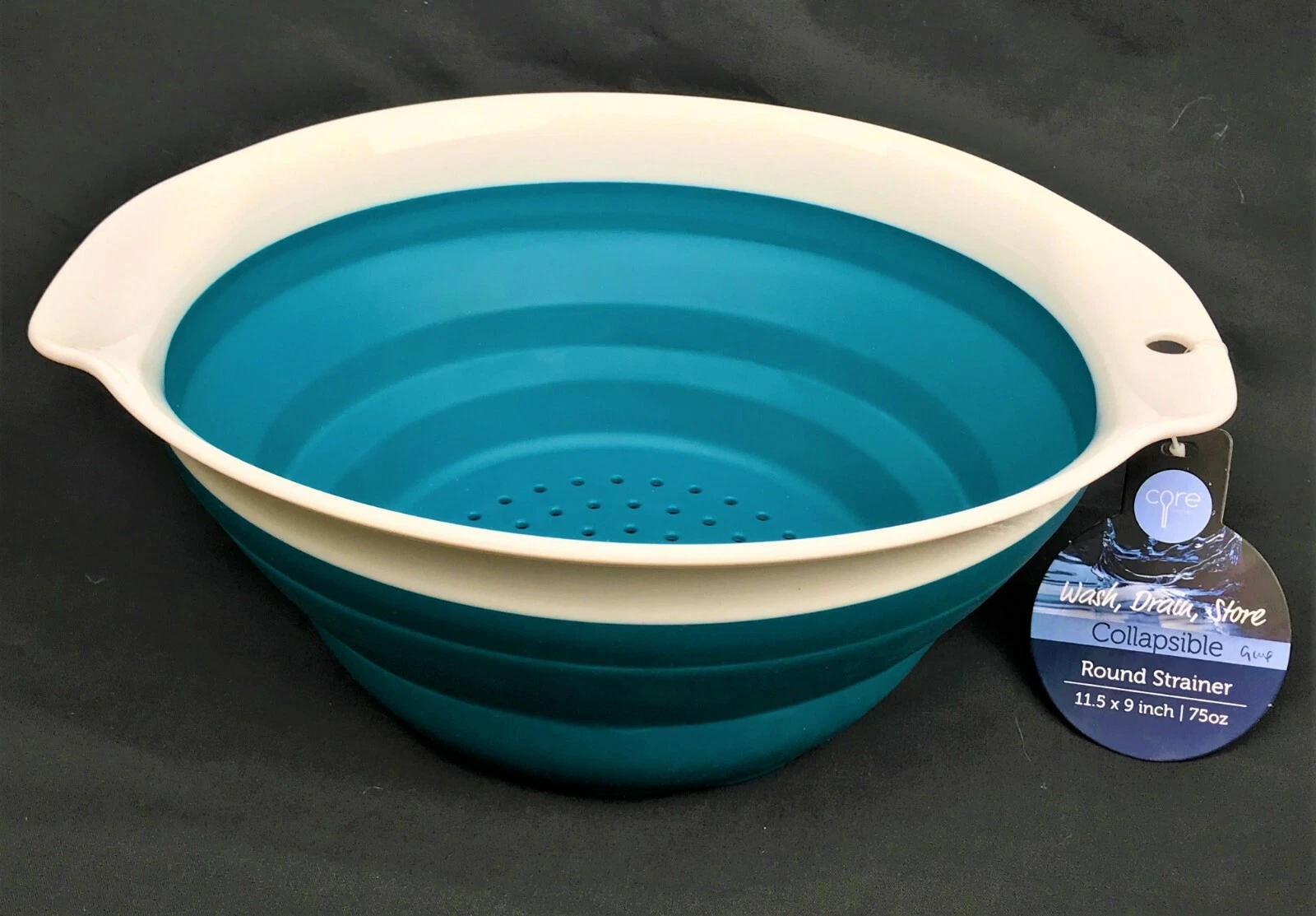 Collapsible Round Strainer Colander Wash, Drain, Store 11.5"D x 9", 75 oz