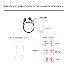Acoustic Tube PTT Earpiece + 6Pink Earmold + 2Replacement Coil for Motorola CLS