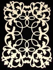 Flourish Emblem Frame Die Cuts 5 pieces in Cream Size 7" x 5" Handmade FREE ship