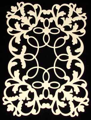 Flourish Emblem Frame Die Cuts 5 pieces in Cream Size 7'' x 5'' Handmade FREE ship