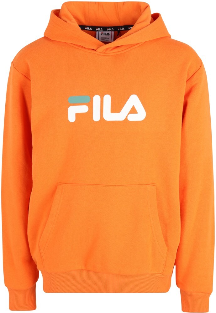 Felpa con cappuccio unisex Fila Teens sabbia logo classico felpa con cappuccio Celosia arancione