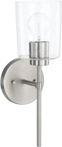 HomePlace 628511BN-449 Greyson Wall Sconce, 1-Light 100 Watts, Brushed Nickel - Picture 1 of 2