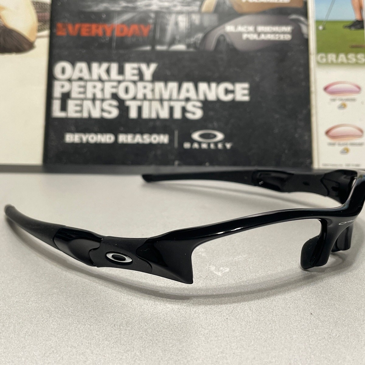 Oakley Flak Jacket 1.0 XLJ Jet Black w/ Chrome Icons - SKU# 12-903
