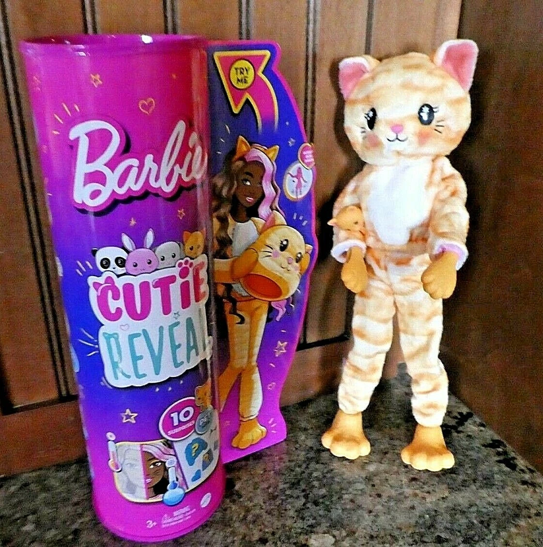  Barbie Doll, Cutie Reveal Kitty Plush Costume Doll with 10  Surprises, Mini Pet, Color Change and Accessories : Everything Else