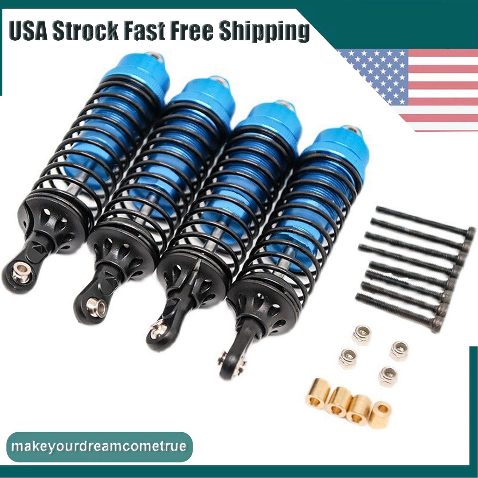 Front & Rear Shocks Set FOR Traxxas Slash 1/10 Rustler Stampede VXL 4x4 2WD XL5
