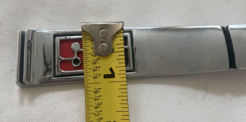 Vintage Mid Century Modern Letter Opener - 1960s Chrome 9” Red/Black - Picture 8 of 8