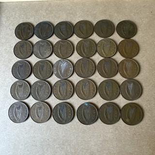 Job lot 30 Eire Ireland Hen penny 1d Coins 1928 Onwards Circulated Condition.