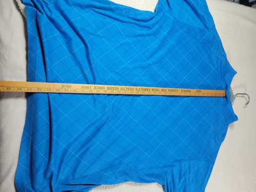 St. Johns Bay Men's Polo Quick Dry Performance Shirt 4XLT Blue Diamond Shape - Picture 6 of 8