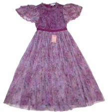 NWT Ivy City Co. Sugar Plum Fairy Midi in Purple Floral Tulle Dress S