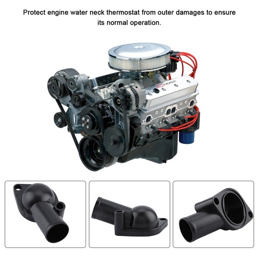 Black Water Neck Thermostat Housing Kit 15° For SB & BB 265 283 305 327 Engines - Picture 9 of 9