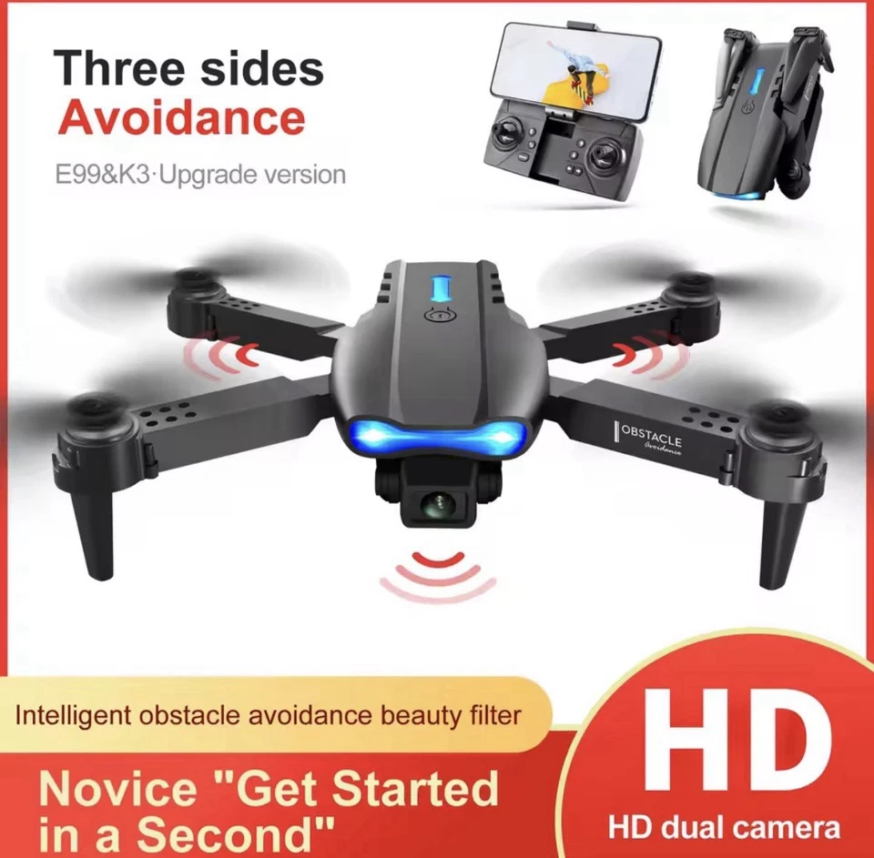 E99 K3 Pro Professionelle Drohne , Quadrocopter , Ultra HD ,Dual Camera ,Schwarz - Bild 3 von 4