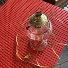 Vintage Pink Beaded Glass Oil Lamp Base — photo 9