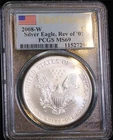 2008-W Reverse of 2007-W $1 1 oz. Burnished Silver Eagle PCGS MS69 First Strike
