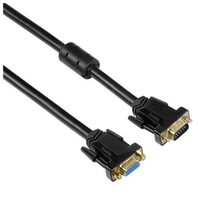 Hama 3m VGA Monitor-Verlängerung Verlängerungskabel 15-polig SUB-D PC Kabel Gold