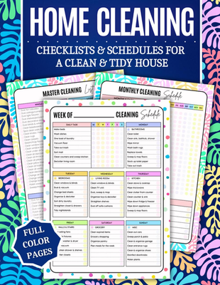 #ad Home Cleaning Book: COLOR House Cleaning Checklist Planner and Organizer to Keep $15.12