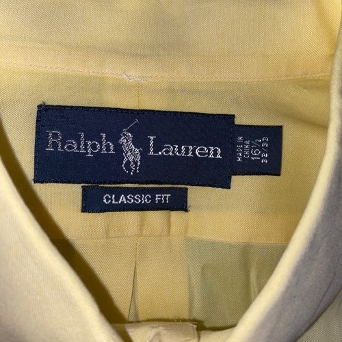 Ralph Lauren Mens Yellow Classic Fit Long Sleeve Button Down Shirt 16 1/2 - Picture 2 of 7