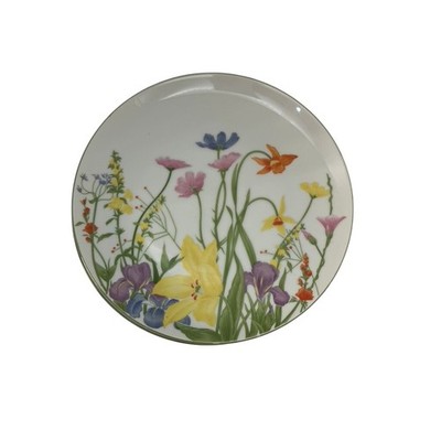 Mann Day Lily Salad Plates Set of 4 White Floral Wildflower Vintage 1974