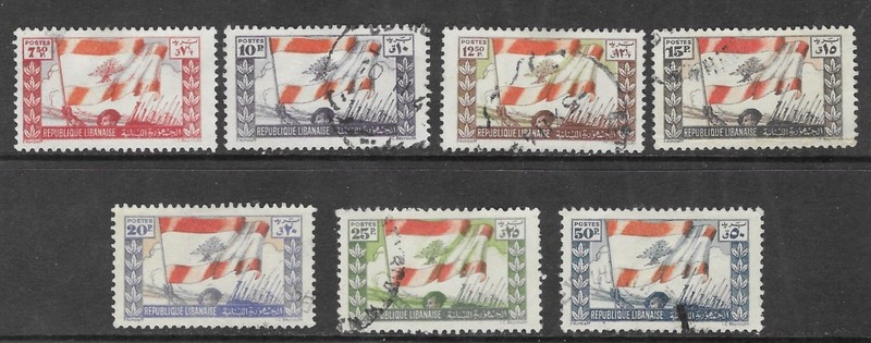 Lebanon stamps 1946 Sc# 181/187 U/F/VF 