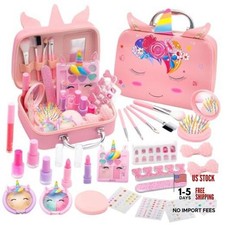 Washable Non-Toxic Kids Makeup Kit Girls - Real Cosmetic Toy Set with