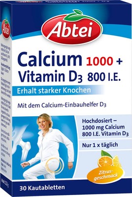 AbteiCalcium 1000 + D3 Osteo Vital Kautabletten 30 St. - Osteoporose Prävention