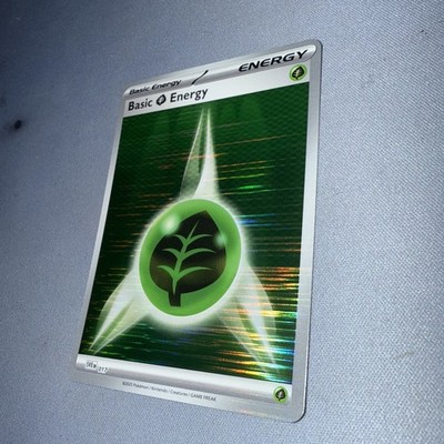 Basic Grass Energy SVE 017 Holo Pattern Pokemon White Flare