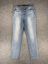 Judy Blue Jeans Womens 7/28 Light Wash Relaxed Fit Stretch Tapered Leg JB82363LT