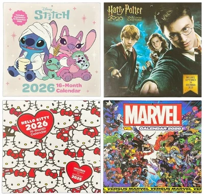 PYRAMID 2026 Calendar Lilo & Stitch Marvel Disney Month to View Square 16 Months Planner