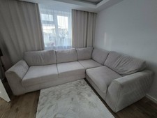 Beige L-Shape Corner Sofa Right Hand