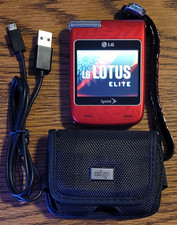 LG Lotus Elite LX610 - Red  Sprint  Flip Phone - Very Rare Color - Bundled