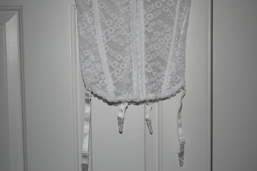 Lencería corsé para mujer talla 38C Va Bien Bustier encaje blanco ligero correas - Imagen 5 de 11