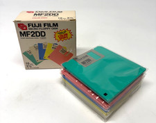 Vintage Fuji Film MF2DD 3.5" Micro Floppy Disks 10 Pack Color Disks New Sealed