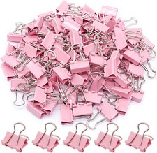 Pink Binder Clips, Mini Paper Clip, Small Paper Clps 15mm, Micro Size
