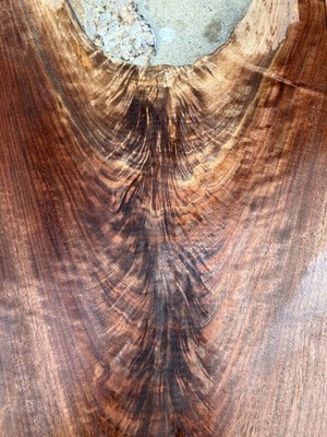 Live Edge Walnut Wood Slab 42 x 27 x 1 1/2'' Crotch Figure  8/4