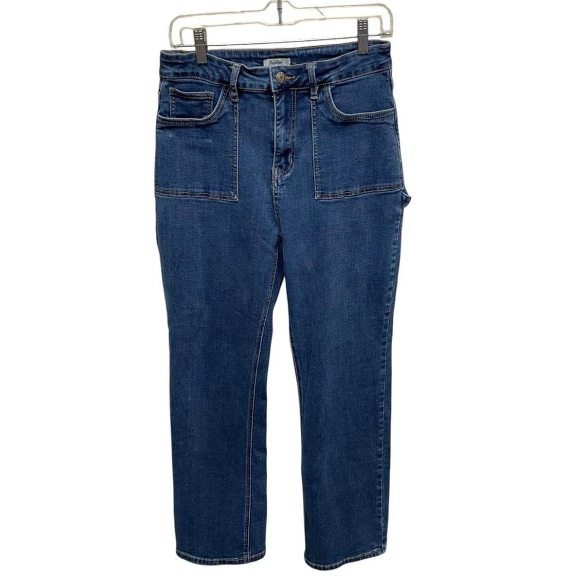 Jeans Femme Papaya - Taille 44 (UK 16) - Bleu - Coupe Droite - 98% Coton, 2% élasthanne - Occasion Très Bon état