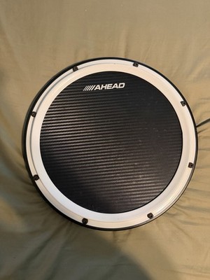 Ahead SHoop Marching Practice Pad with Snare Sound Black Carbon Fiber 14 in.