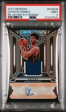 2021 PANINI OBSIDIAN JERSEY INK ORANGE QUENTIN GRIMES ROOKIE RC AUTO /25 PSA 9