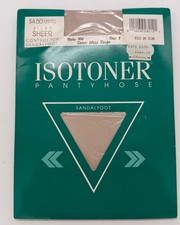 Vintage Isotoner Pantyhose Size 1 Color; Misty Taupe Style 504